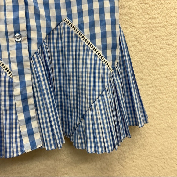*Size 0 - THAKOON - Blue Gingham Mini Cotton Dress Rent the Runway RTR $395 msrp - Picture 6 of 13